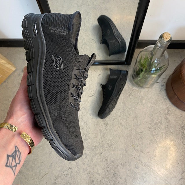 Sort Skechers slip-ins med svangstøtte
