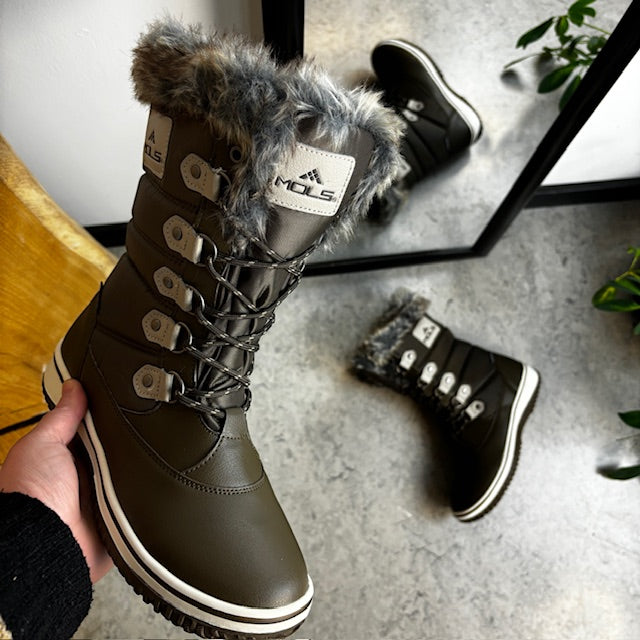 Brun vandtæt vinterstøvle fra Mols