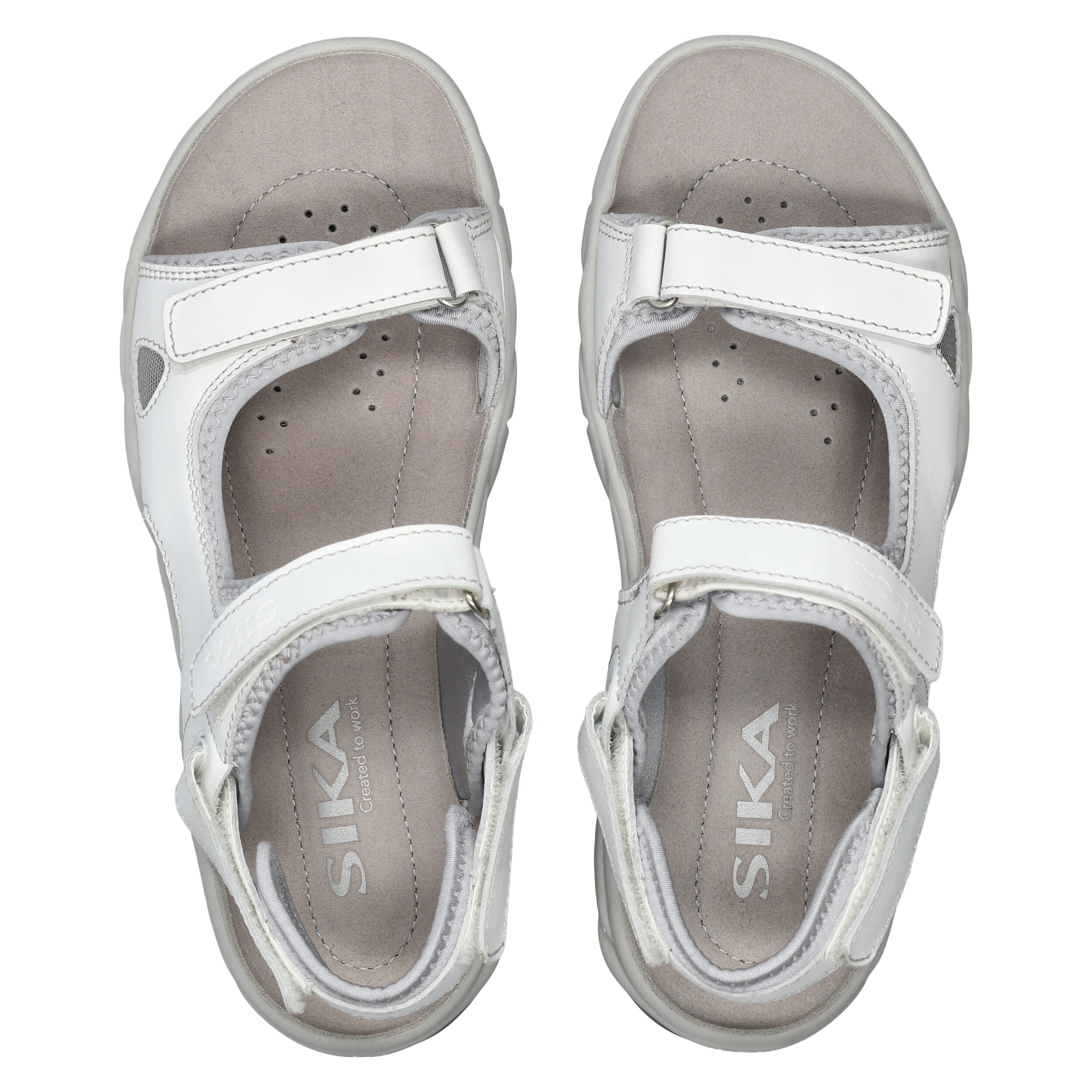 Hvid arbejdssandal i slidstærkt materiale og med god komfort