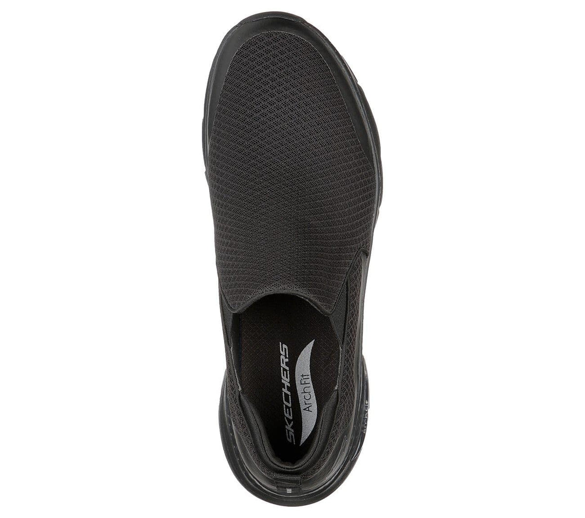 Sort bred herrehyttesko fra Skechers