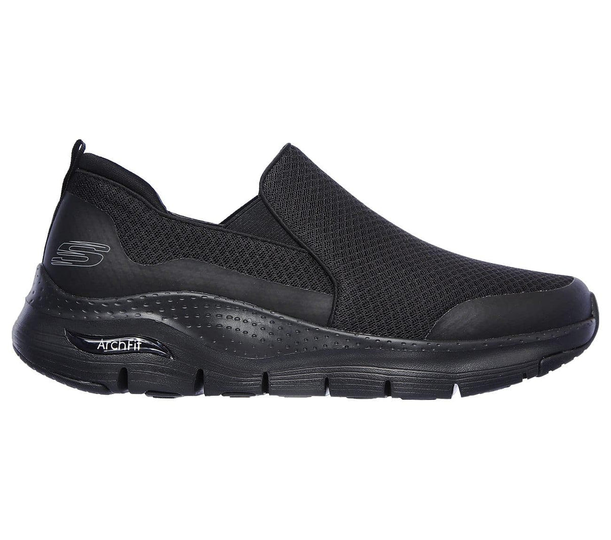Sort bred herrehyttesko fra Skechers