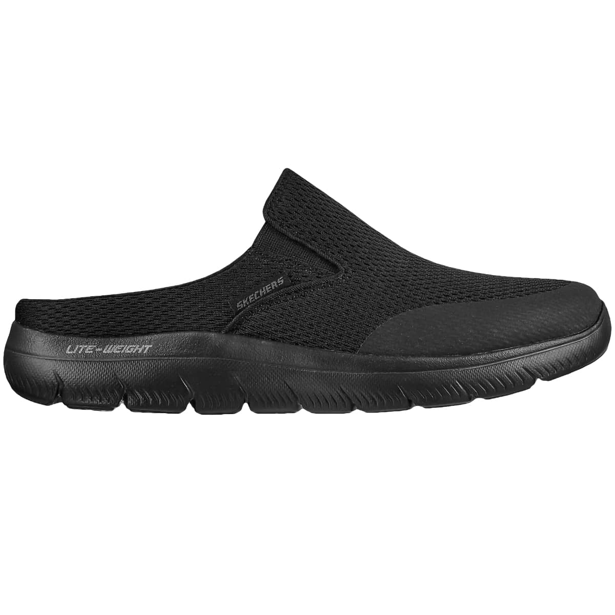 Sorte slip-on sko i mesh til herre fra Skechers