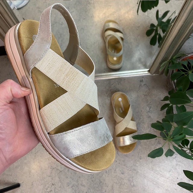 Sandal fra Remonte med elastikremme og udtagelig sål