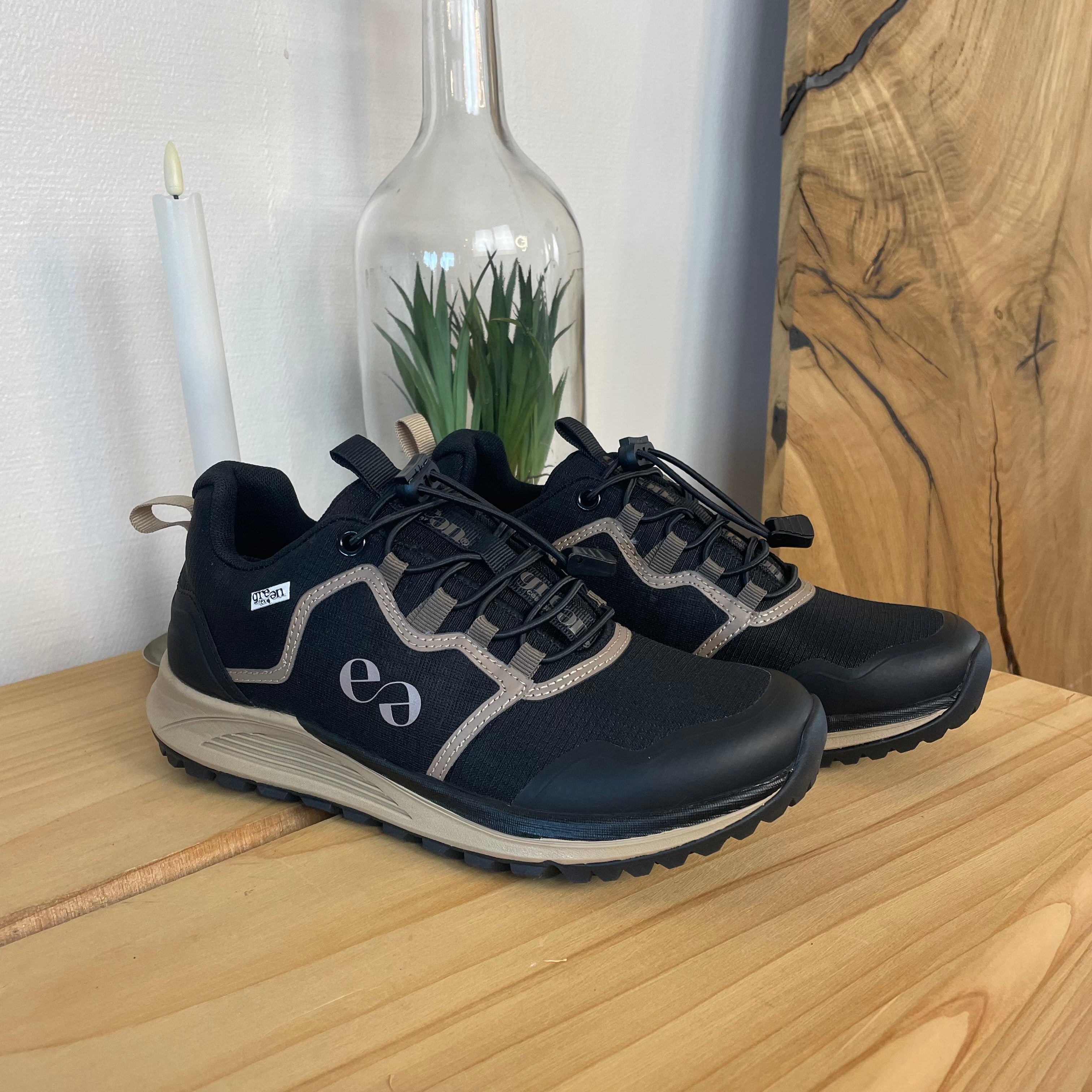 Green Comfort outdoorsko – sort med H-læst, svangstøtte & GreenTex