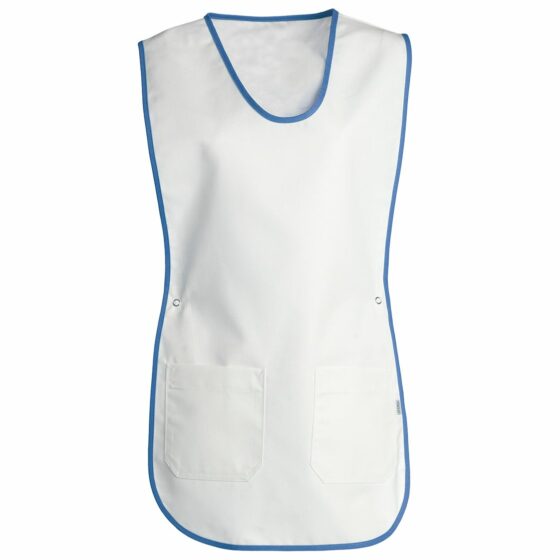 Nybo Hvid/Blå Unisex Dolly Forklæde, Sandwich, Justerbar, Lommer