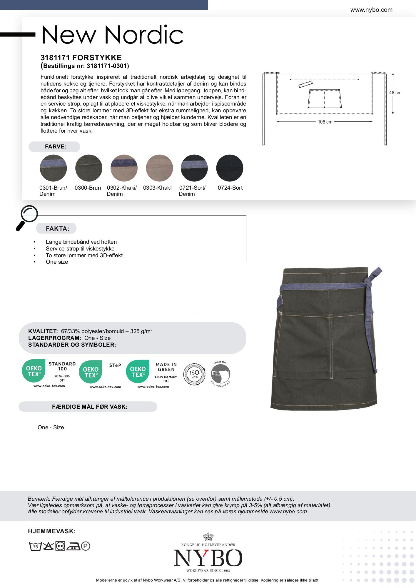 Nybo Brun/Denimblå Unisex New Nordic Forstykke, Holdbart, Med Lommer