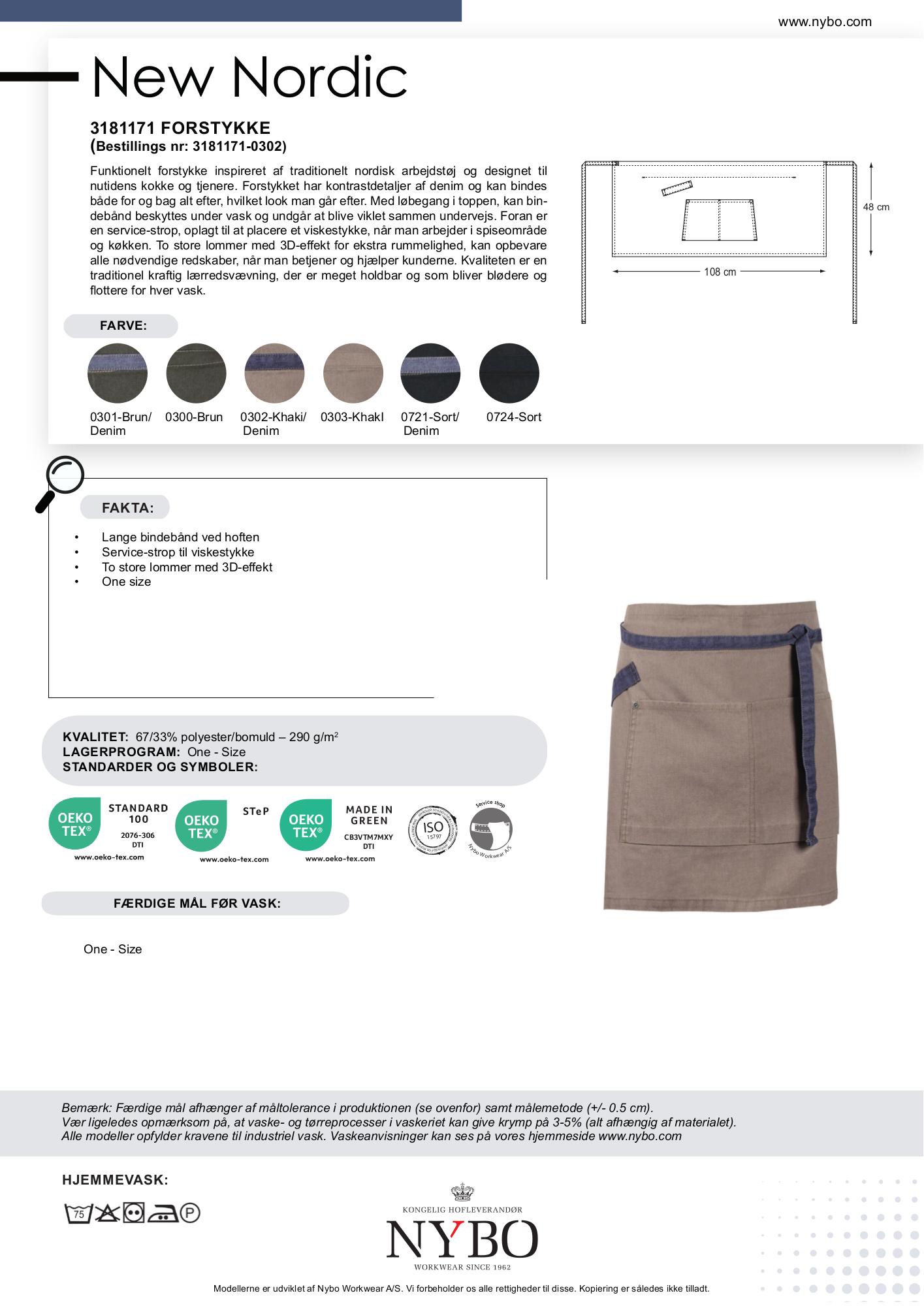 Nybo Khaki/Denimblå Unisex New Nordic Forstykke, Holdbart, Store Lommer