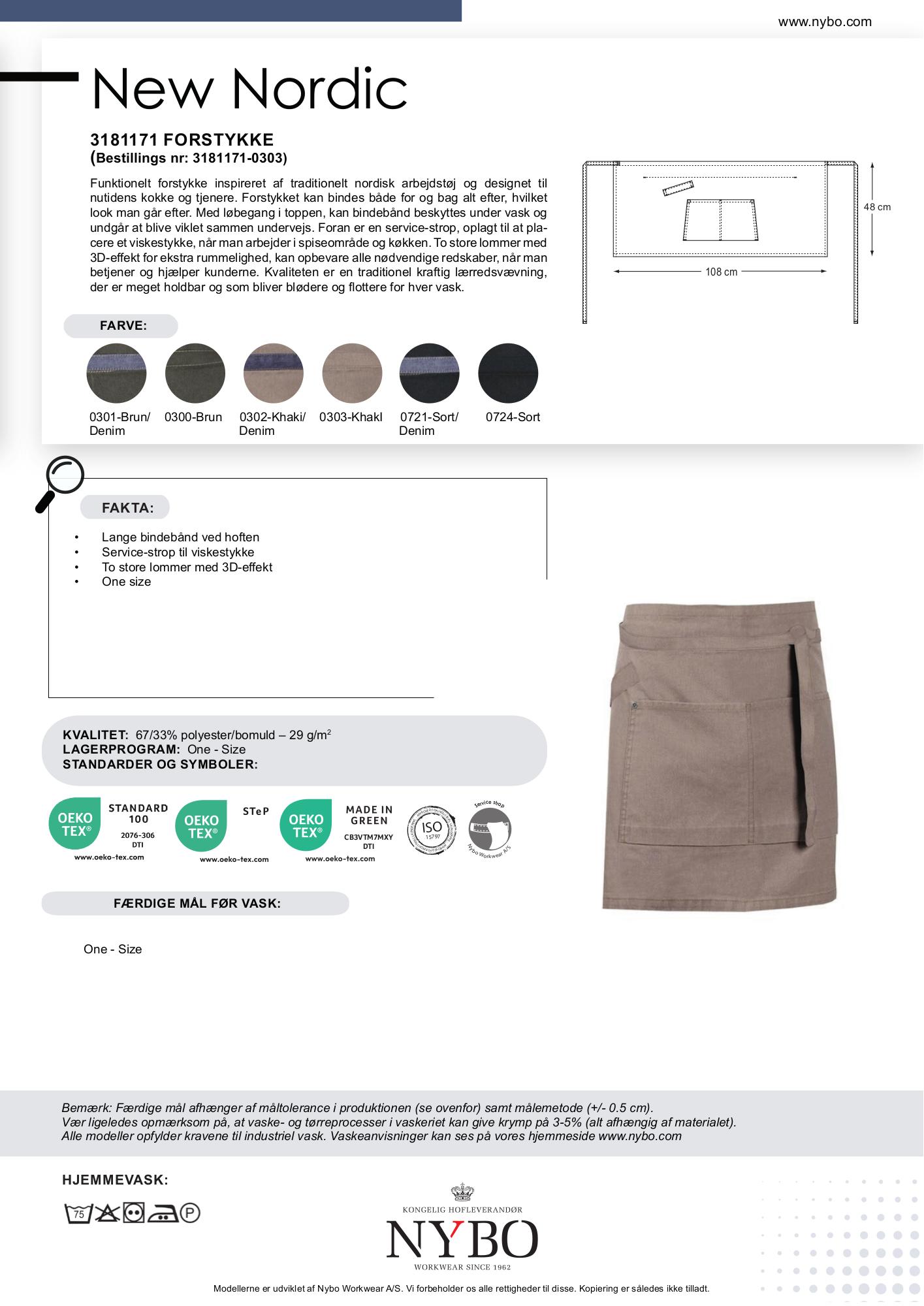 Nybo Khaki Unisex New Nordic Forstykke, Holdbar, 3D-Lommer