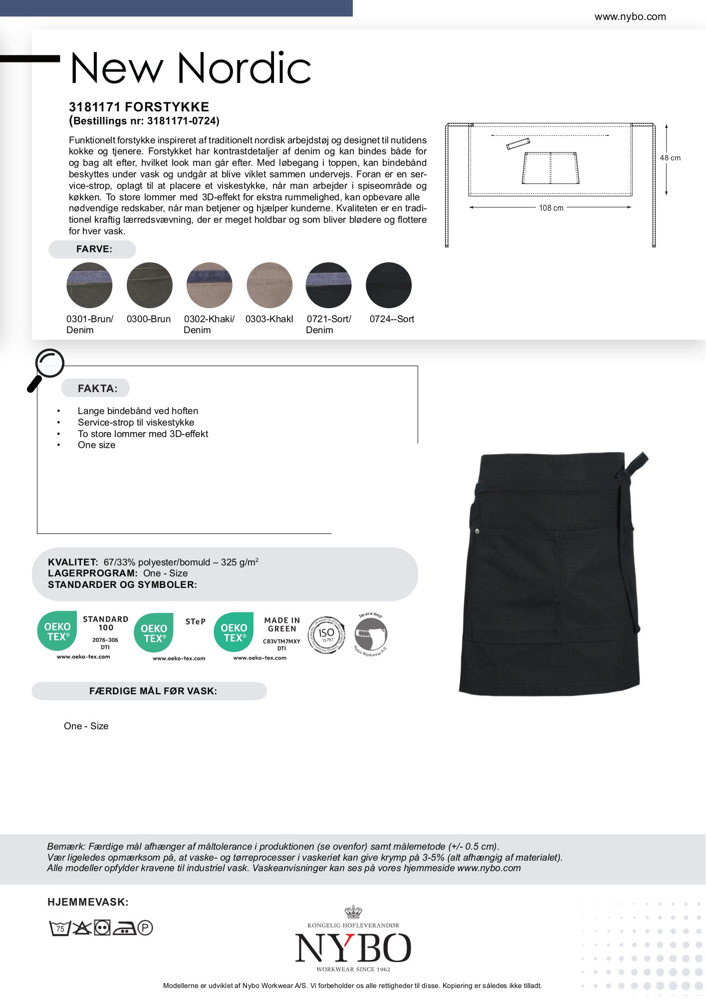 Nybo Sort New Nordic Unisex Forstykke, Holdbar, Med Lommer