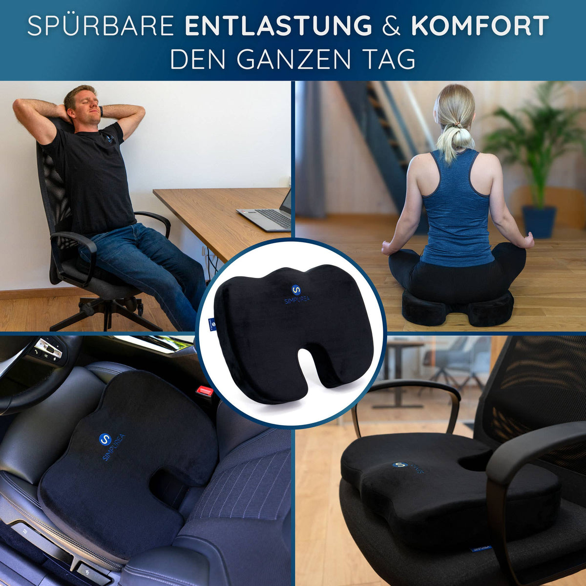 Ortopædisk siddepude – ergonomisk støtte med gel og memory foam