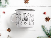 Jingle Balls Emaljekrus – Humoristisk julekrus med et frækt twist