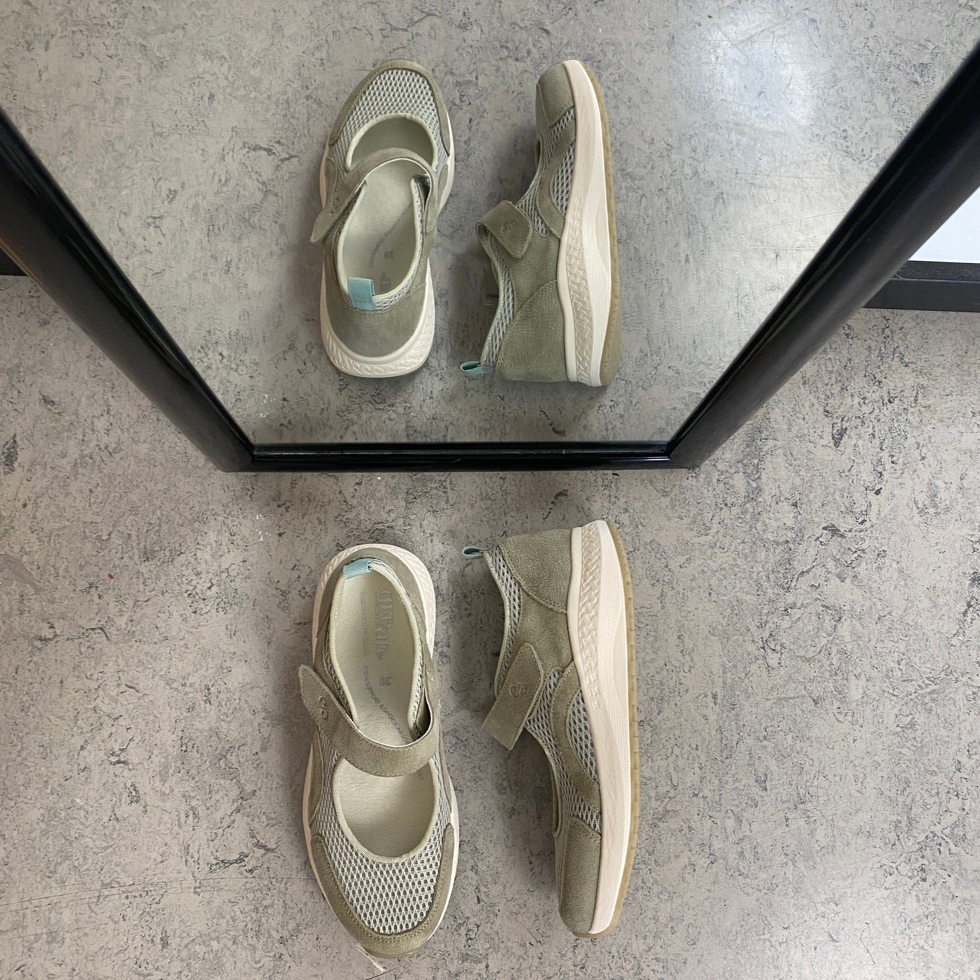 Green Comfort ballerina – Støvet grøn