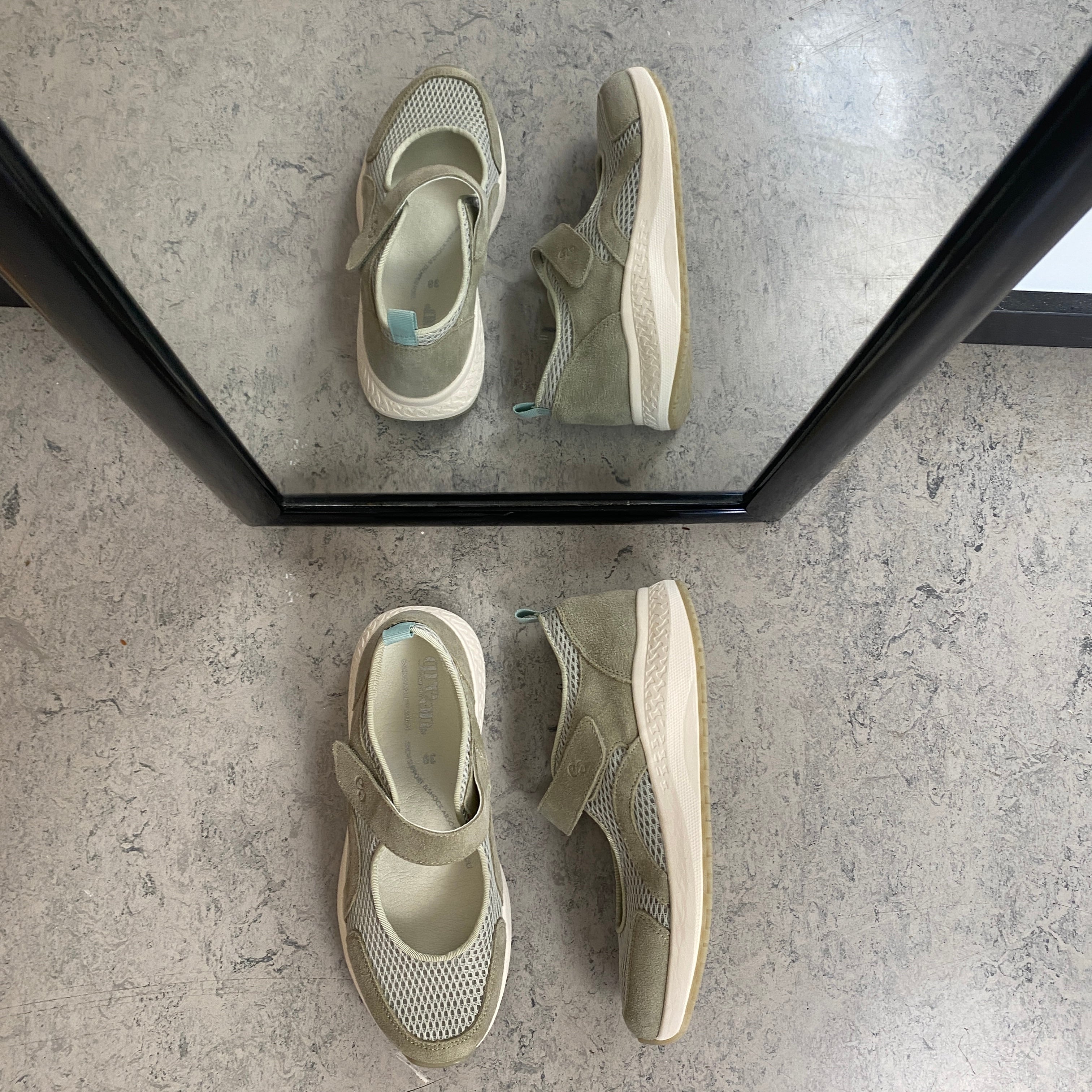 Green Comfort ballerina – Støvet grøn