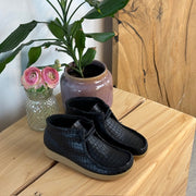 Sort krokodillemønstret støvlet i skind fra Nature