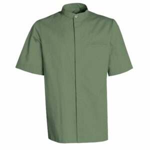 Nybo Grøn Unisex New Nordic Kokkejakke, Kortærmet, Stretch, Komfortabel Pasform
