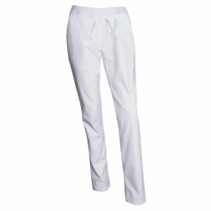 Nybo Hvide Unisex Harmonybukser, Pull-on, Stretch, Slankende Fit