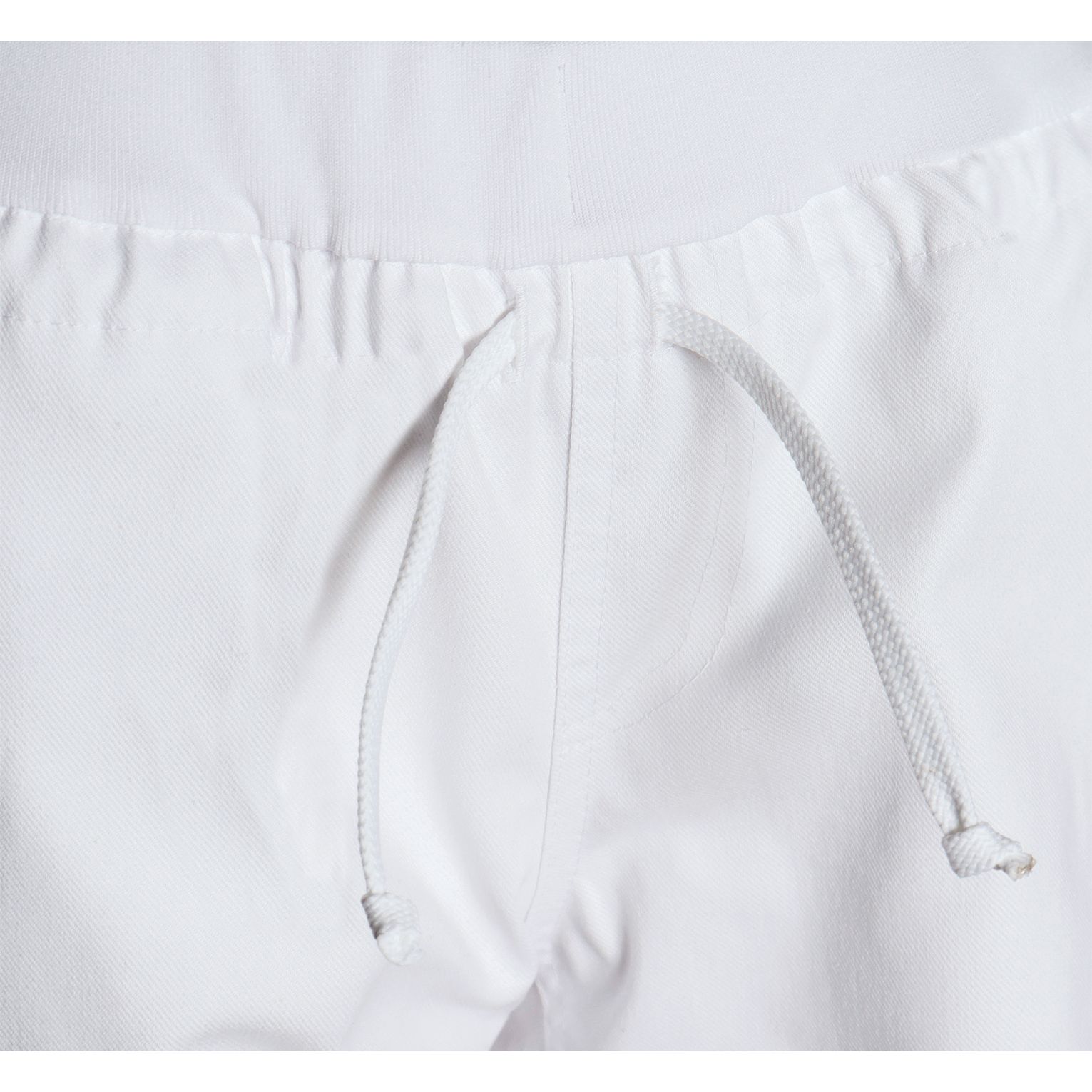 Nybo Hvide Unisex Harmonybukser, Pull-on, Stretch, Slankende Fit