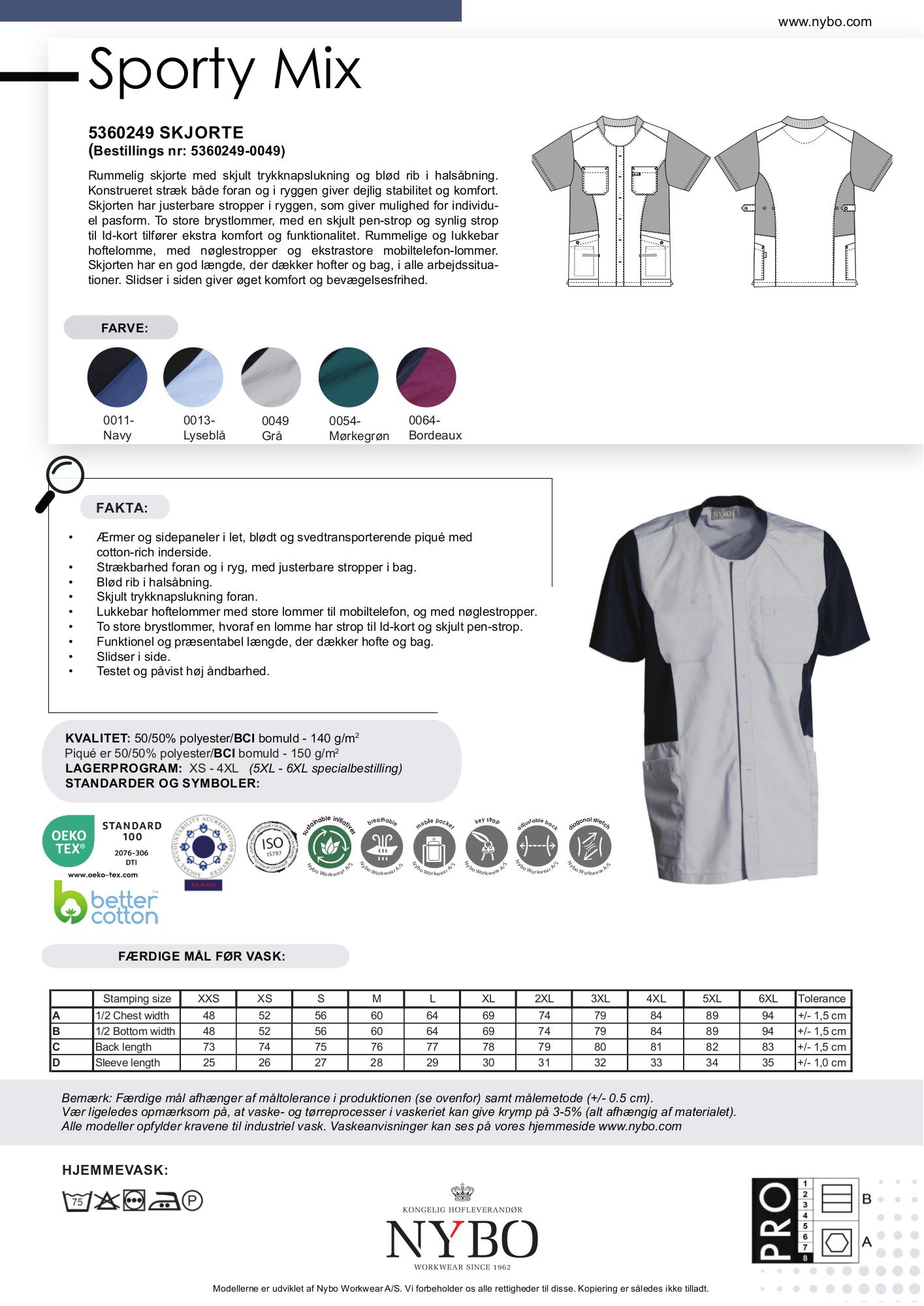 Nybo Grå Melange Unisex Sporty Mix Tunika, Åndbar, Stretch, Komfort