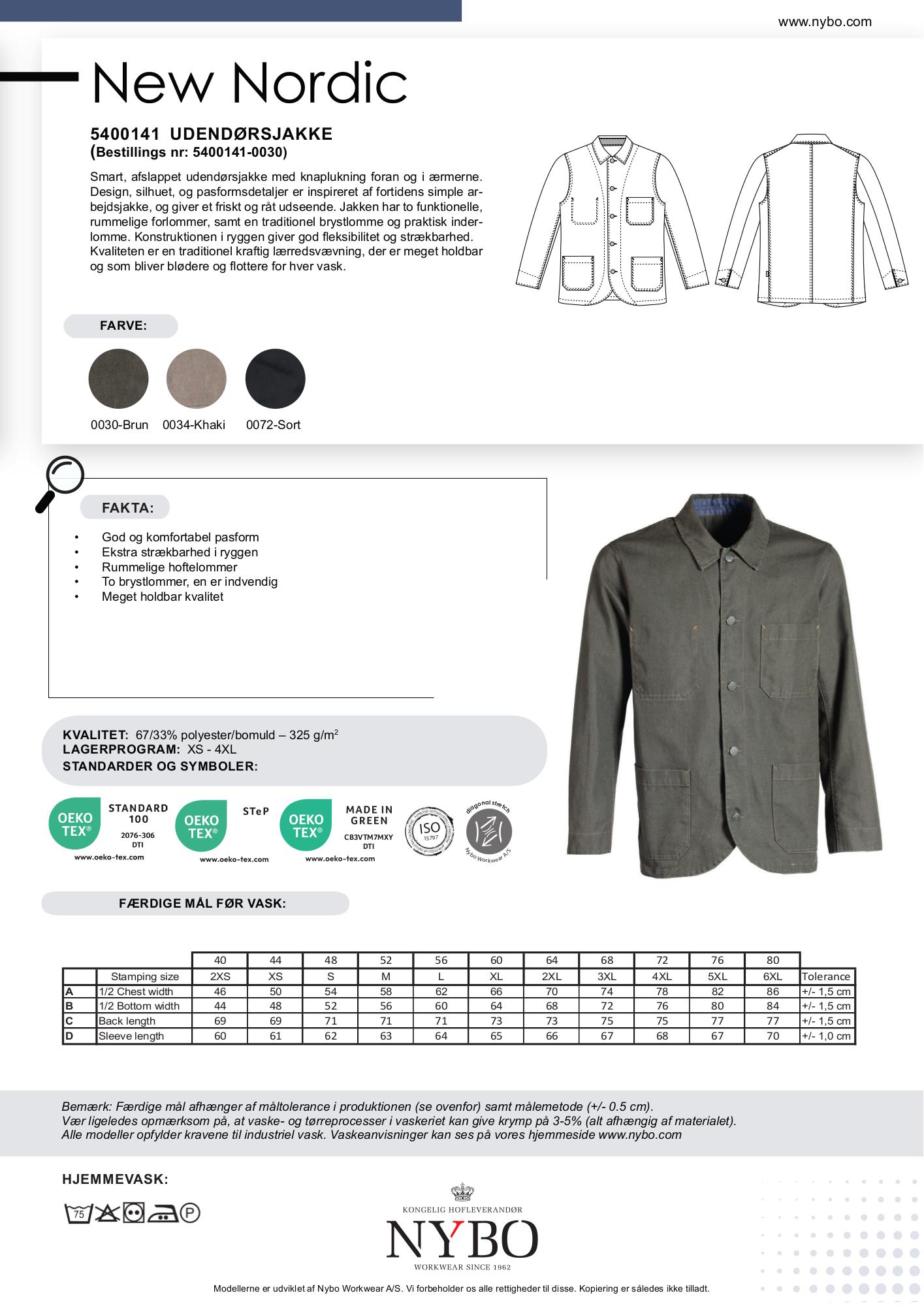 Nybo Brun Unisex New Nordic Udendørsjakke, Komfort, Strækbar, Holdbar