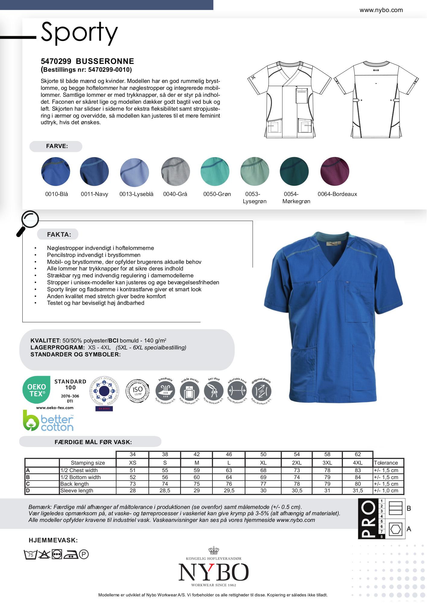 Nybo Blå Unisex Sporty Busseronne, Fleksibel, Slidstærk