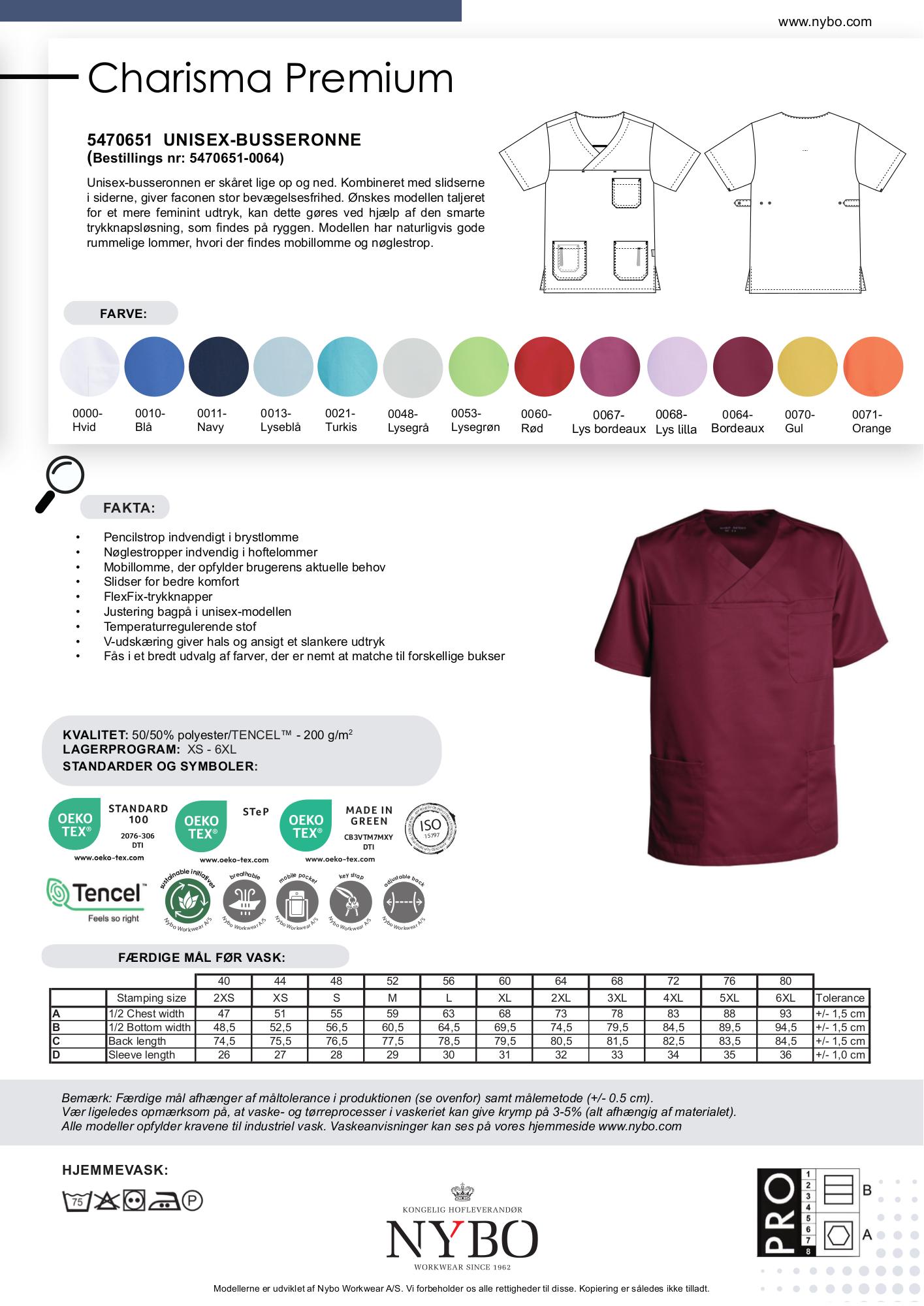 Nybo Bordeaux Unisex Charisma Premium Busseronne, Slidstærk, Temperaturregulerende