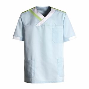 Nybo Lyseblå/Hvid/Lysegrøn Unisex Nova Premium Busseronne, Komfort, Slidser, Justerbar