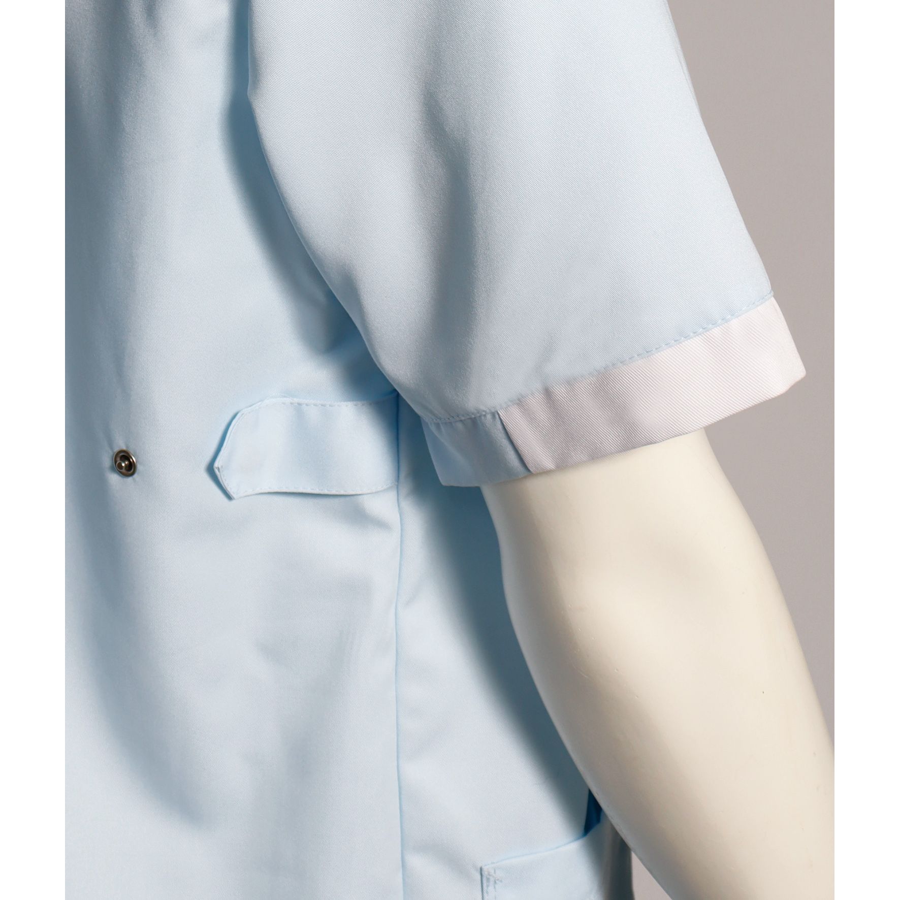 Nybo Lyseblå/Hvid/Lysegrøn Unisex Nova Premium Busseronne, Komfort, Slidser, Justerbar