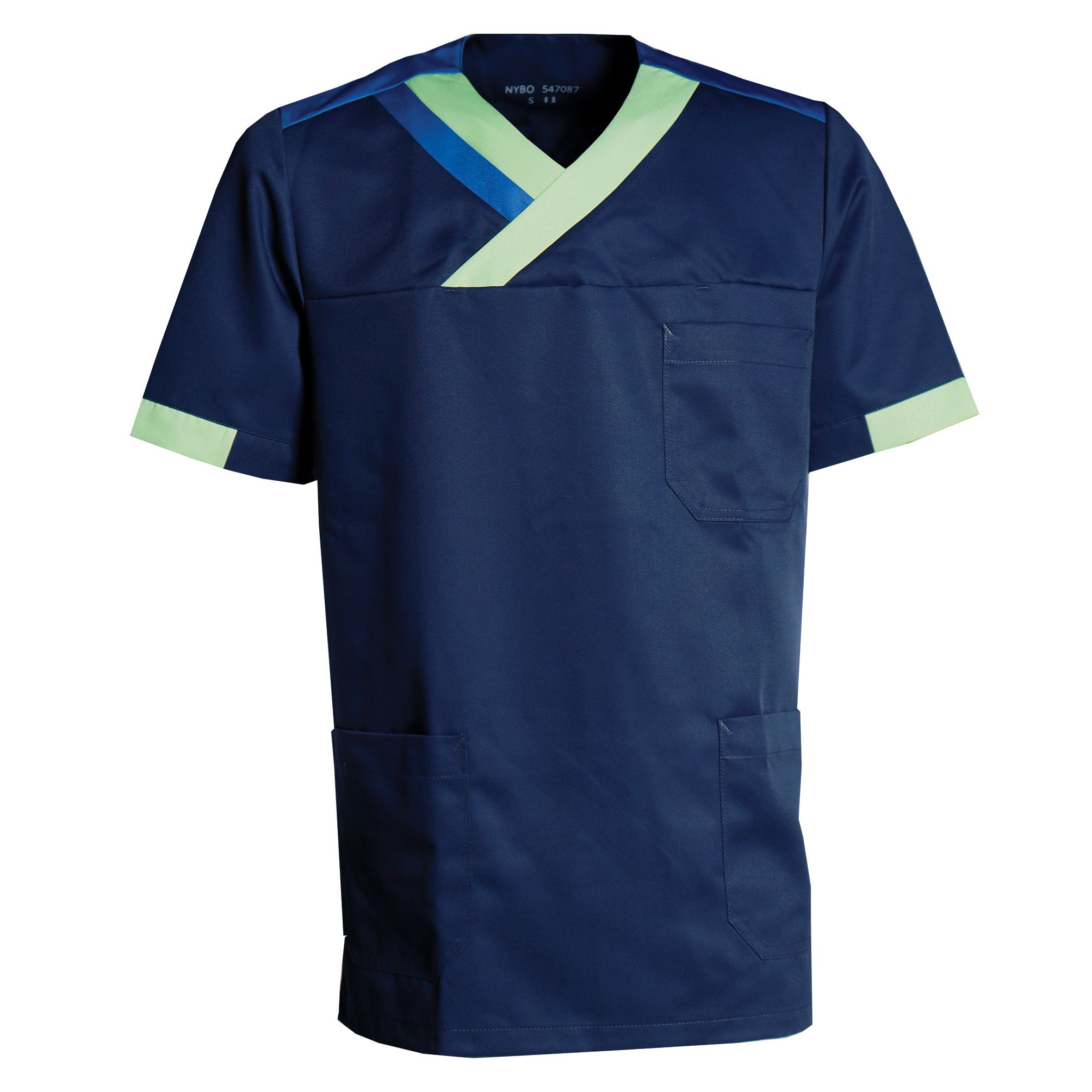 Nybo Navy/Lysegrøn/Blå Unisex Nova Premium Busseronne, Lang Slids, Mobil-lomme, Bæredygtig