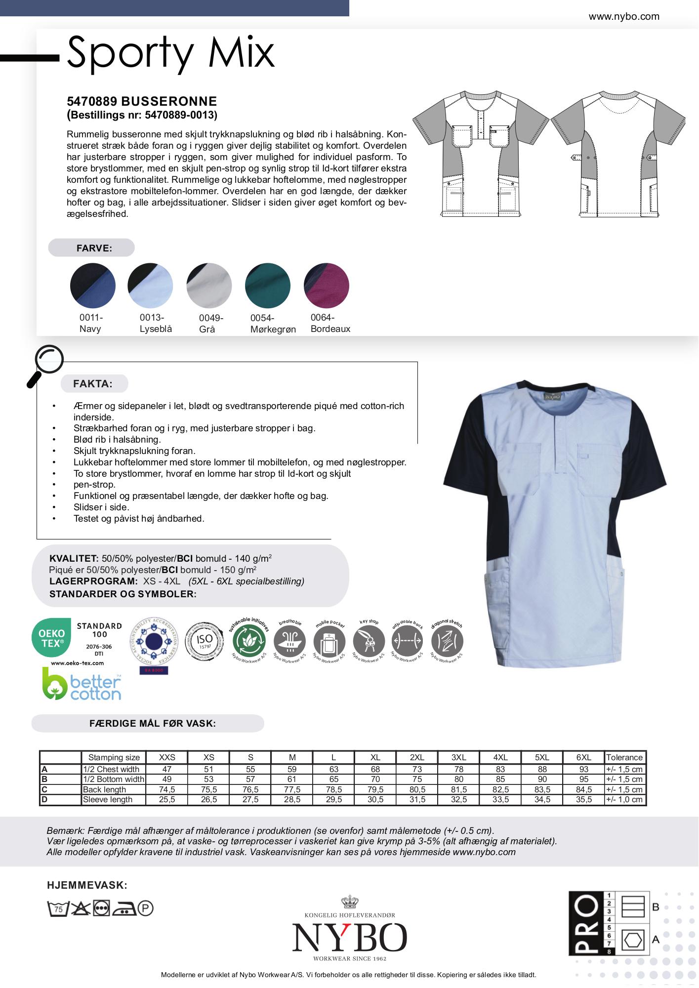 Nybo Lyseblå Unisex Sporty Mix Busseronne, Strækbar, Åndbar, Komfort