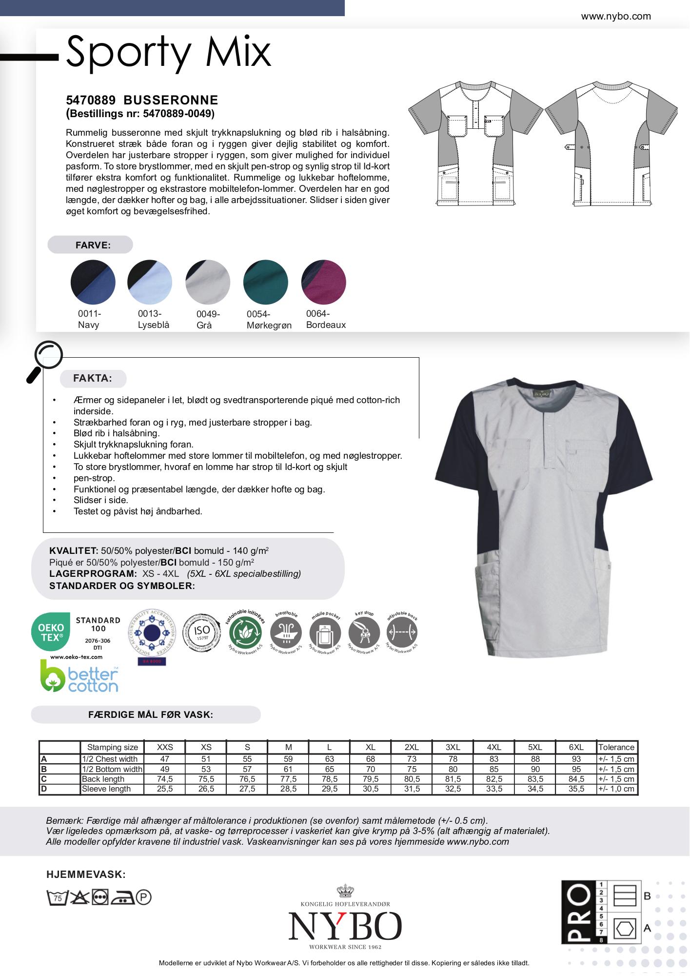 Nybo Grå Melange Unisex Sporty Mix Busseronne, Rummelig, Åndbar, Stretch