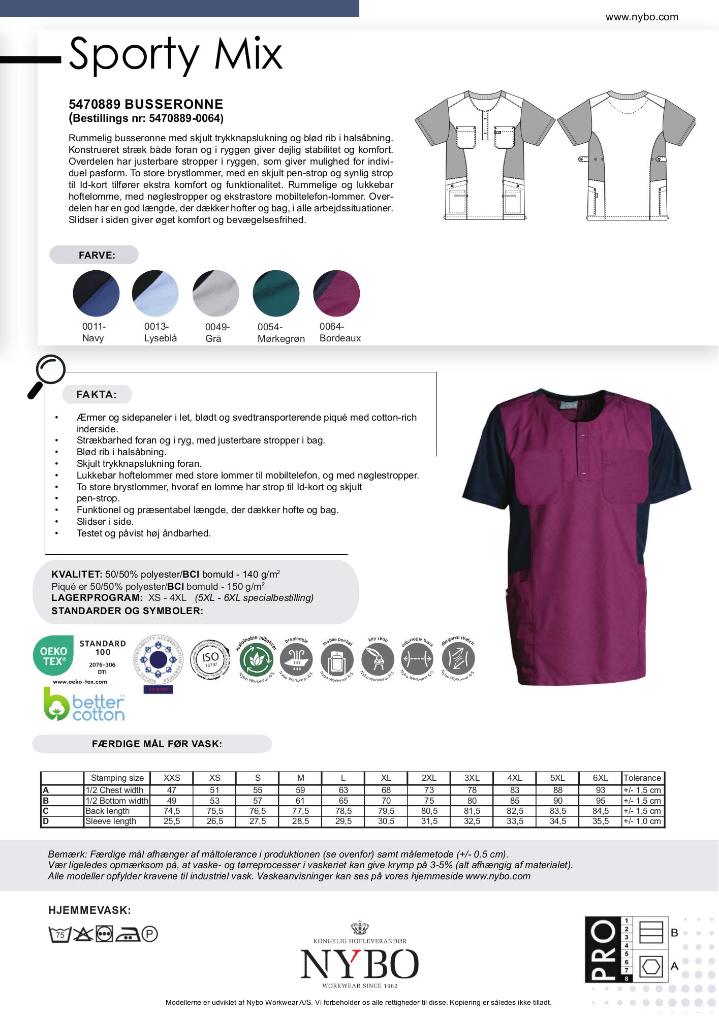 Nybo Bordeaux Unisex Sporty Mix Busseronne, Åndbar, Stretch