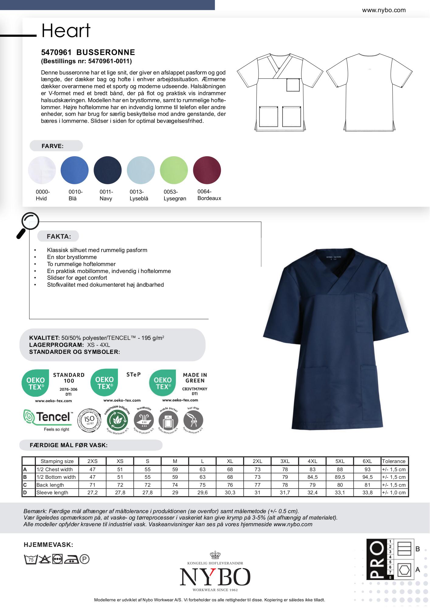 Nybo Navy Unisex Heart Busseronne, Åndbar, Komfort