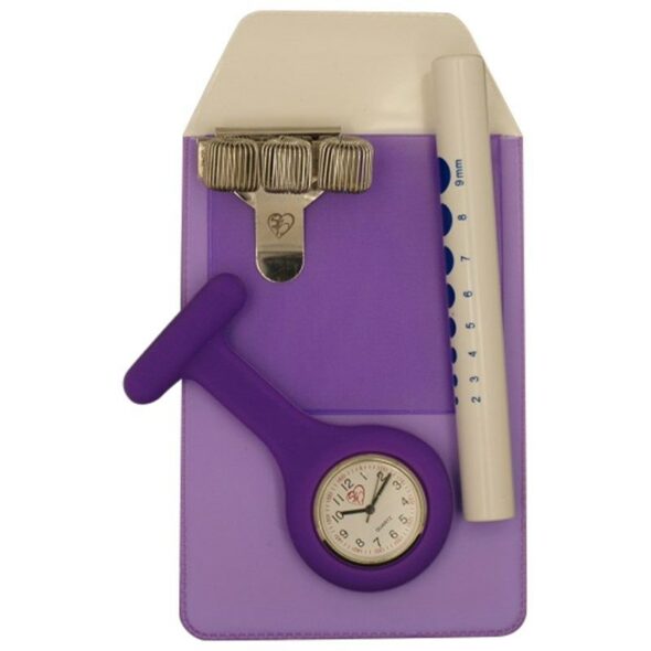 Lommebeskytter, penholder, penlygte og ur