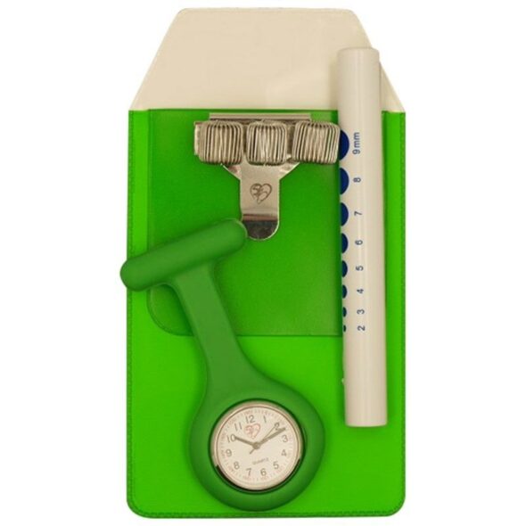 Lommebeskytter, penholder, penlygte og ur