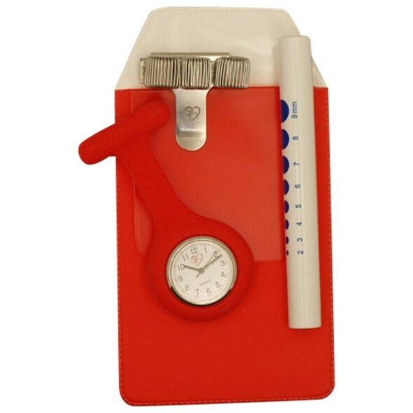 Lommebeskytter, penholder, penlygte og ur