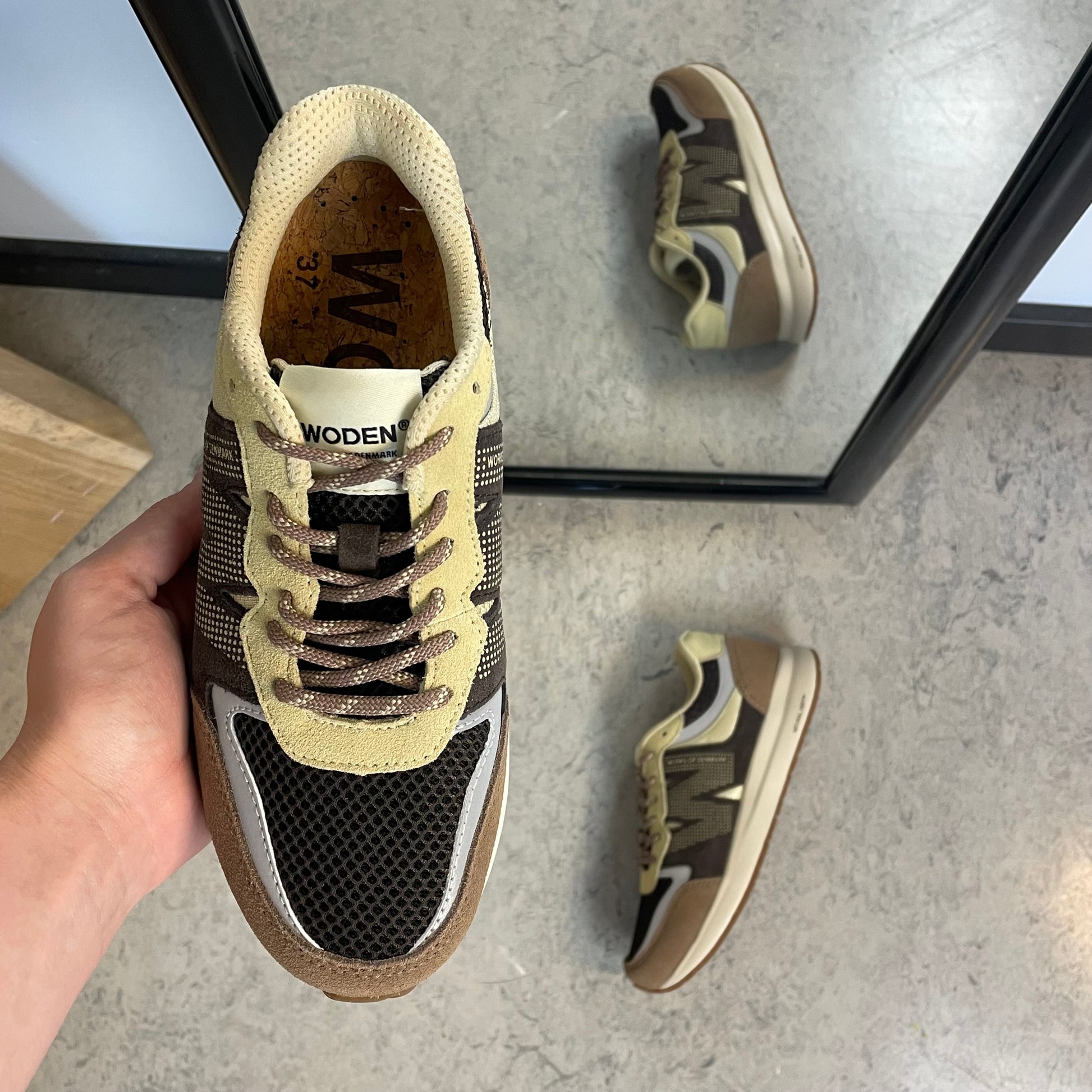 Woden Rigmor Open Mesh – let & åndbar sneaker i Chocolate Multi