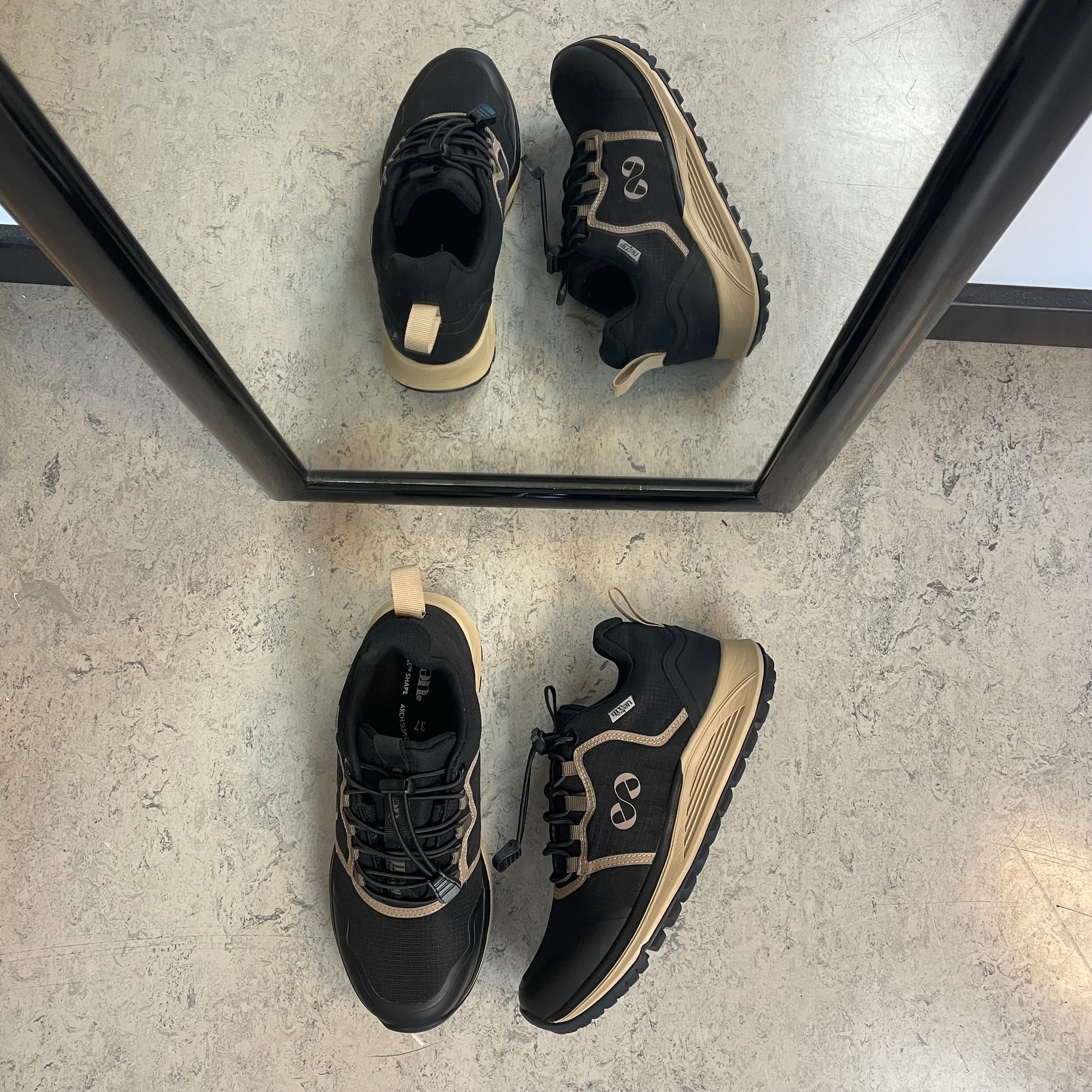 Green Comfort outdoorsko – sort med H-læst, svangstøtte & GreenTex