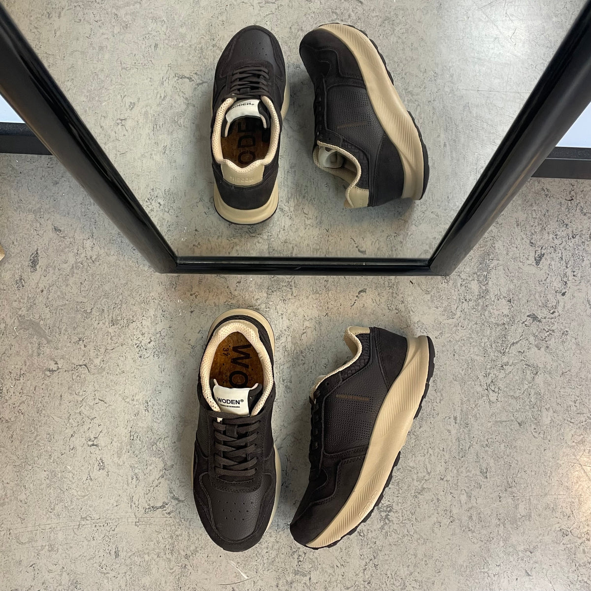 Mathilde Runner Leather – chokoladebrun Woden sneaker med let gængesål