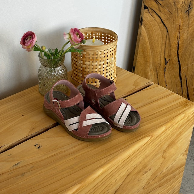 Rosa elegant sandal med svangstøtte - OBS 2. sortering