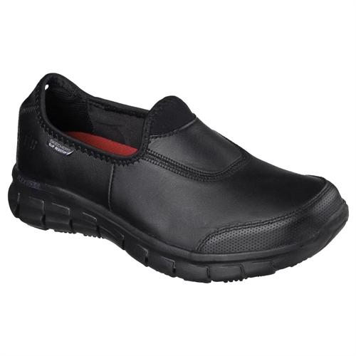 Sort skridhæmmende arbejdssko fra Skechers