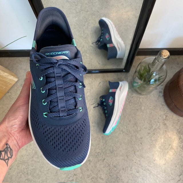 Skechers Slip-ins med Arch Fit – blå sneaker med hands free komfort