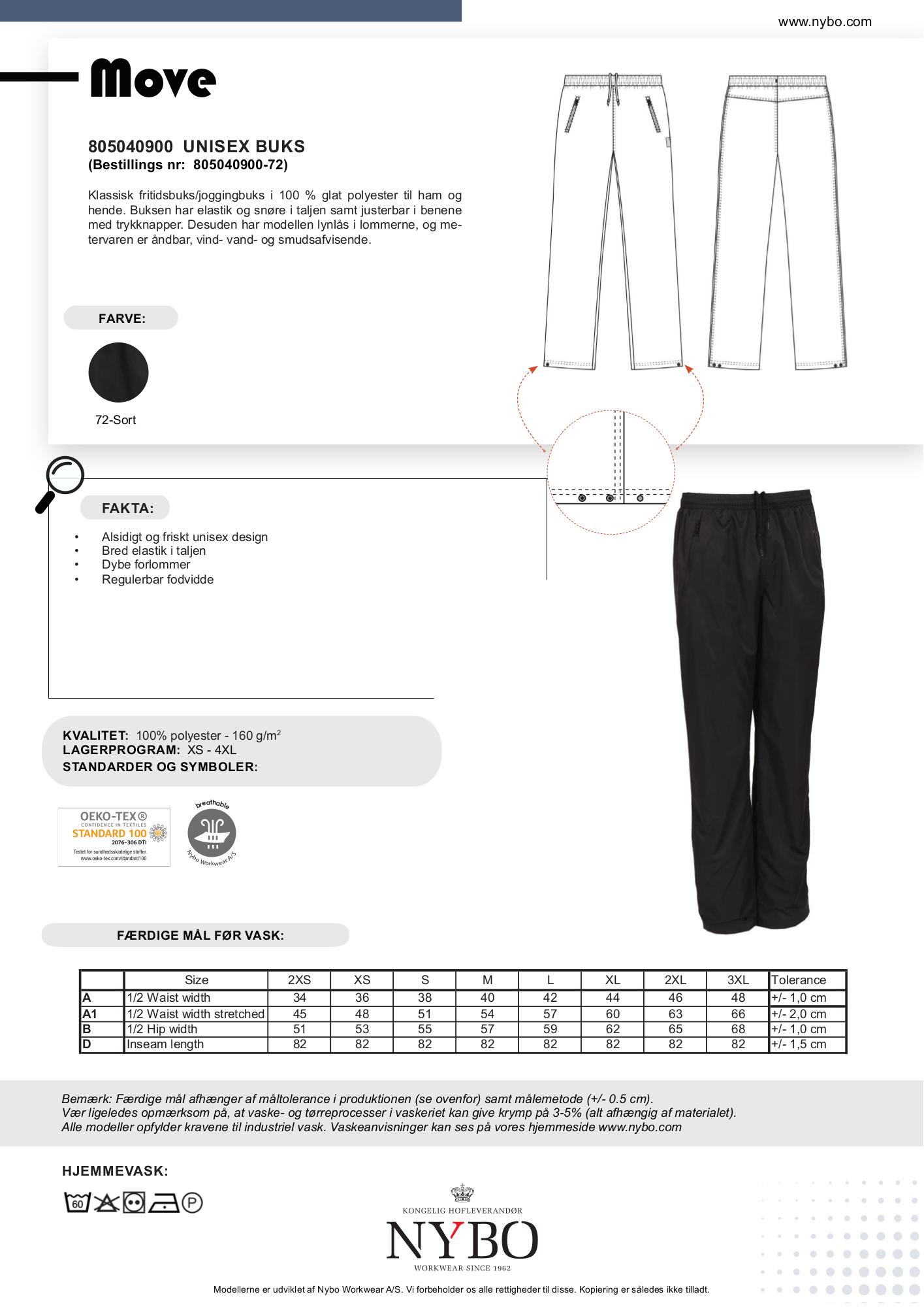 Nybo Sort Unisex Move Joggingbuks, Åndbar, Vind- og Vandafvisende