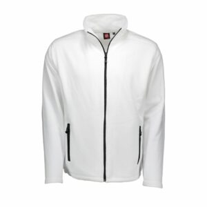 Nybo Hvid Herre Shirts &amp; Outdoort Micro Fleece Cardigan, Antipilling, Elastik i Bund