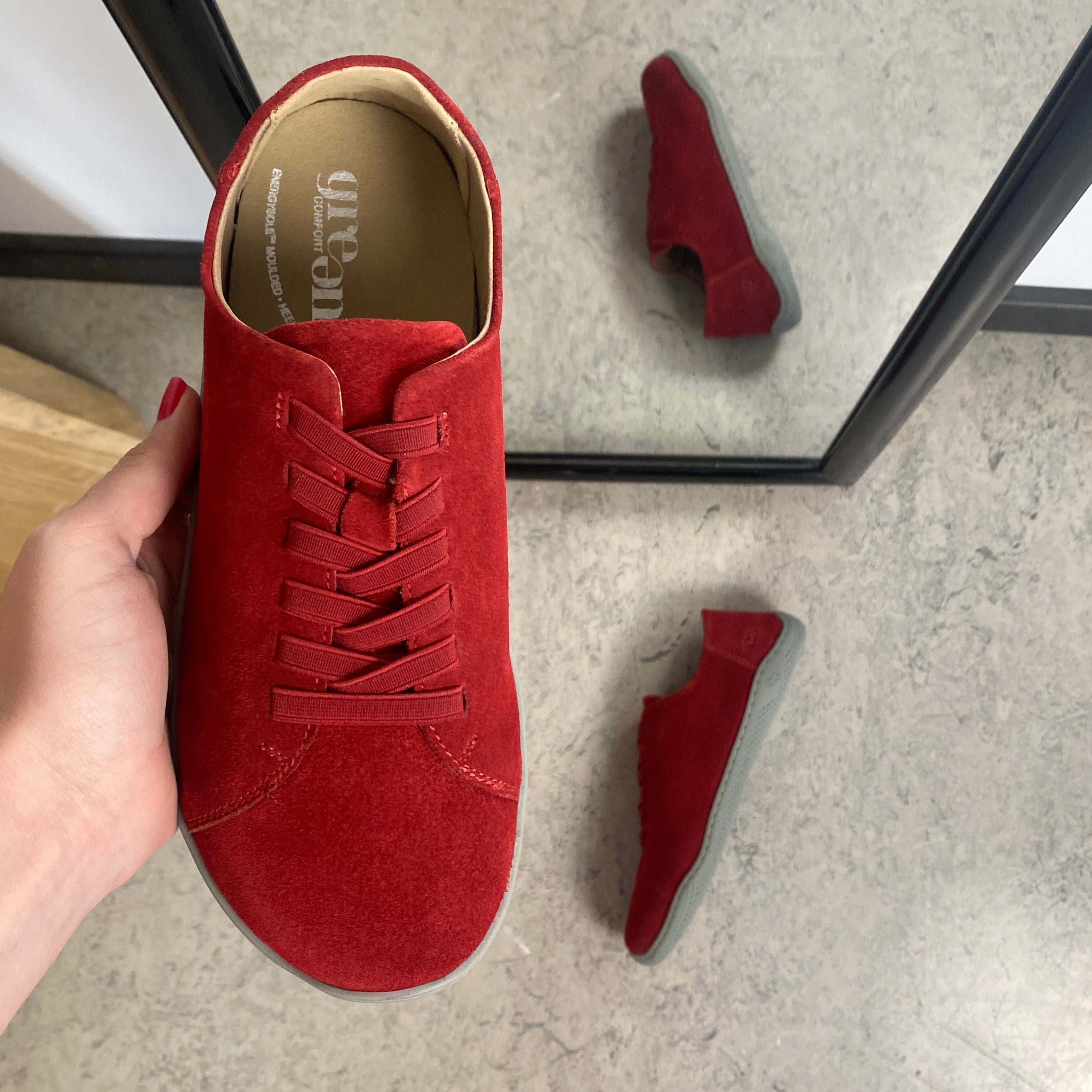 Green Comfort Leeds Lisa barfodssko i rød – naturlig komfort & fleksibel pasform