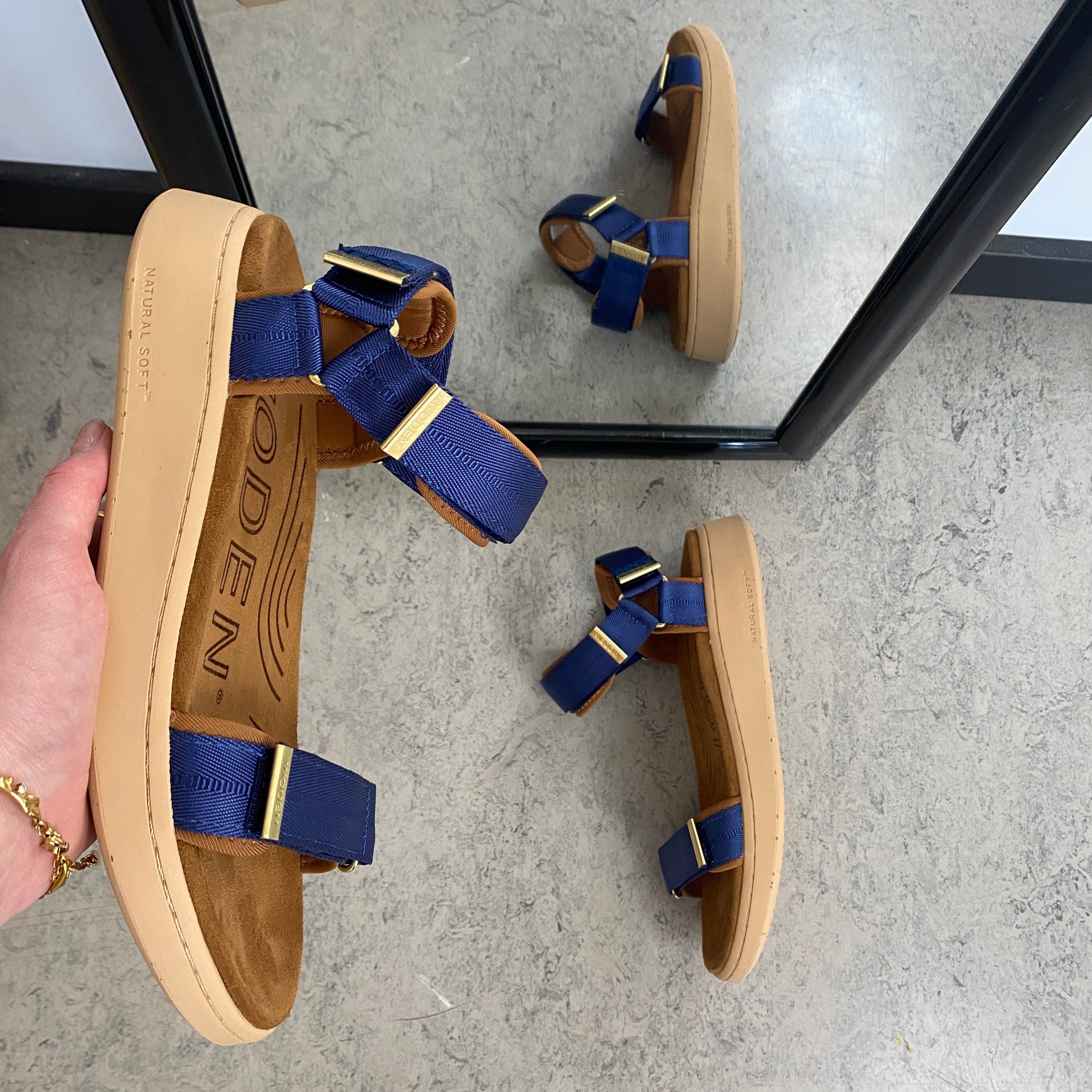Woden Line sandal – Koboltblå