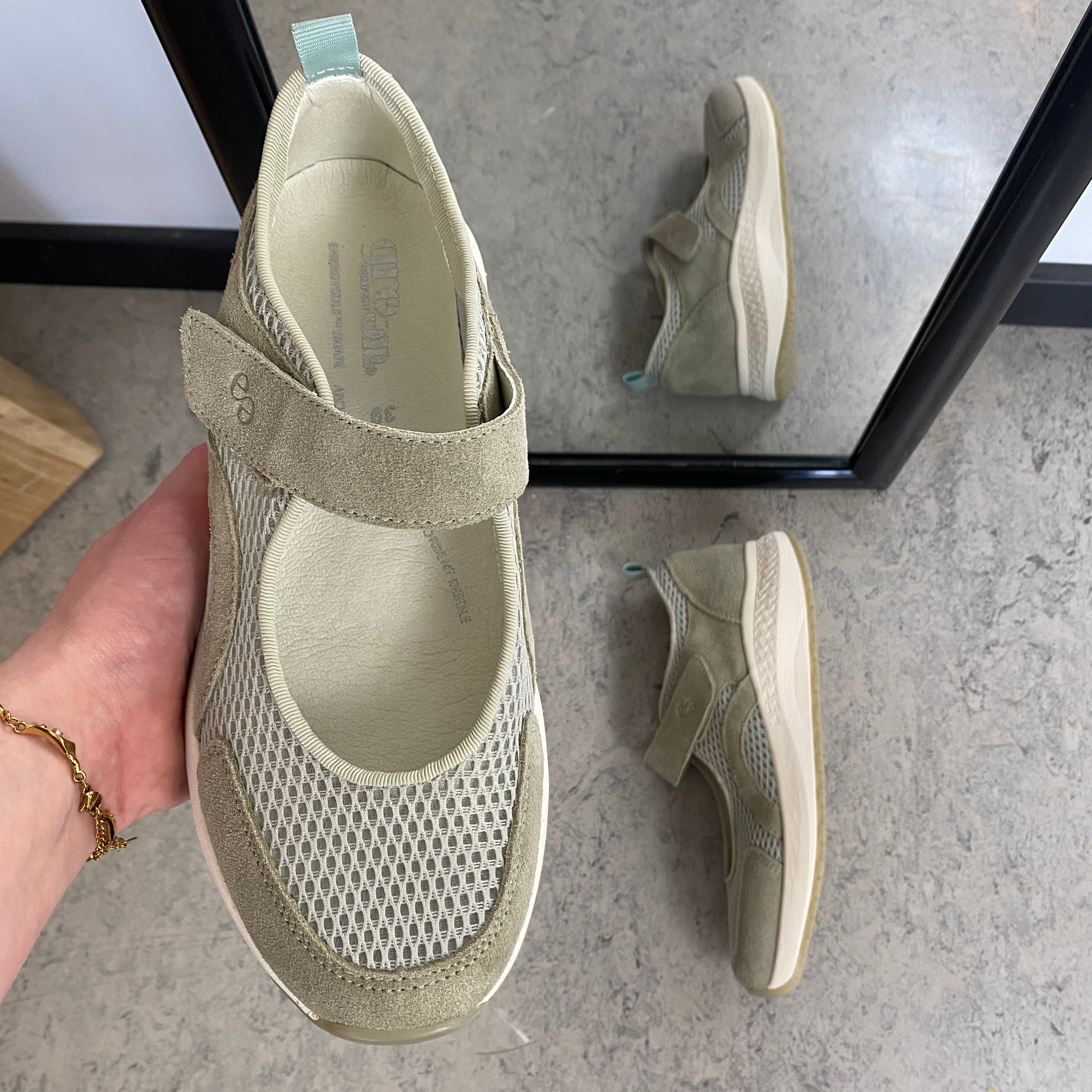 Green Comfort ballerina – Støvet grøn