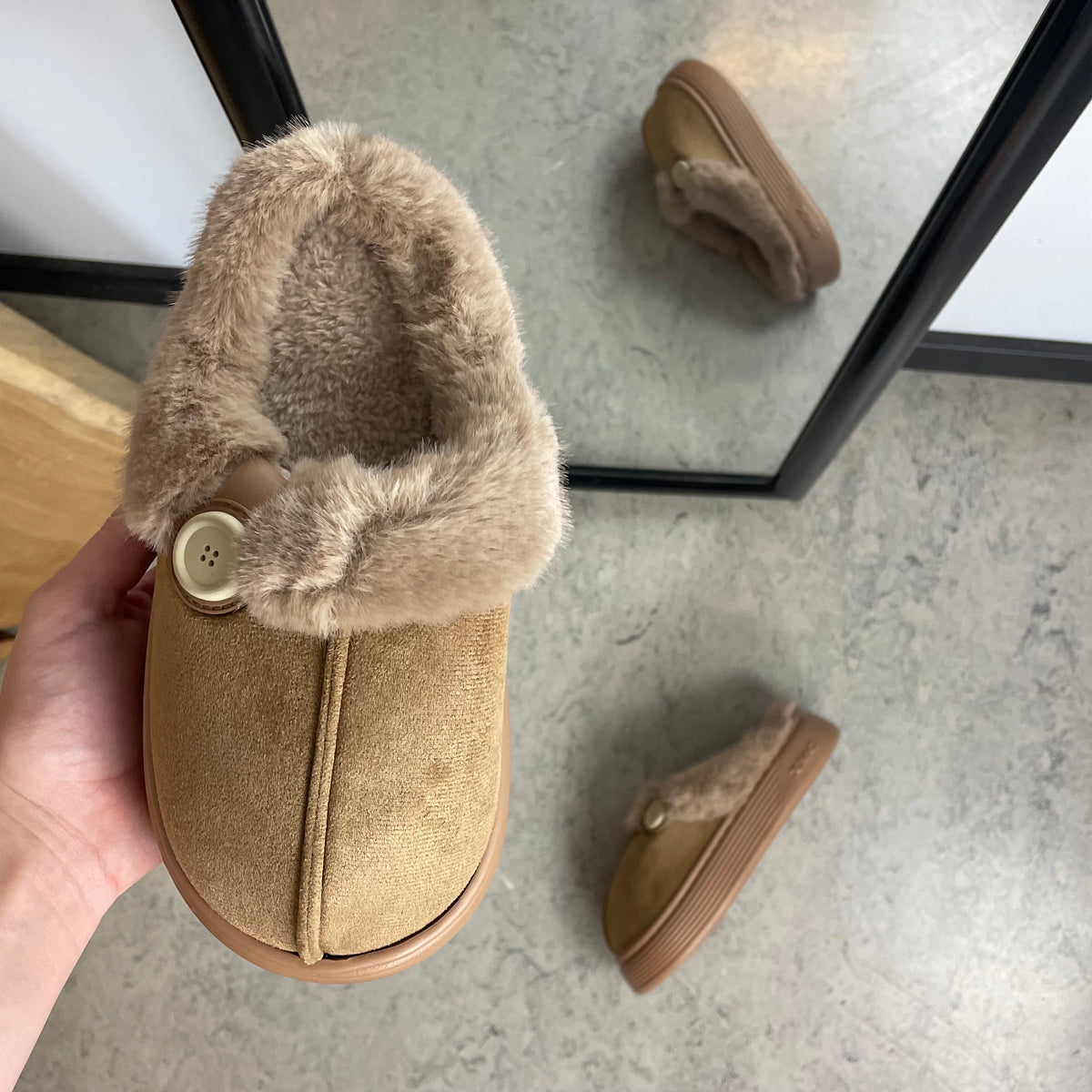 Matstar slip in – varm og bred hjemmesko med tyk, blød sål