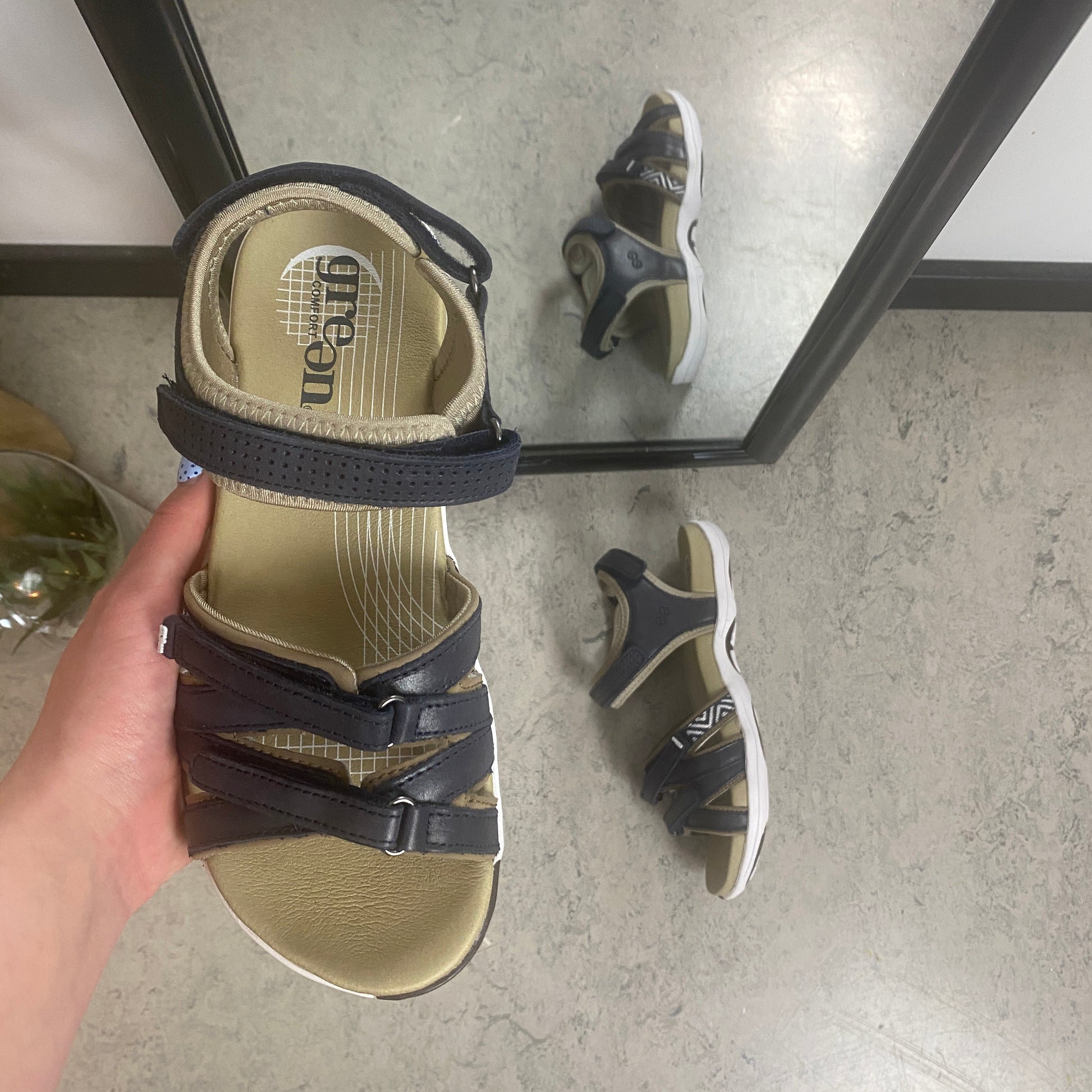 Green Comfort Corsica sandal – Marineblå