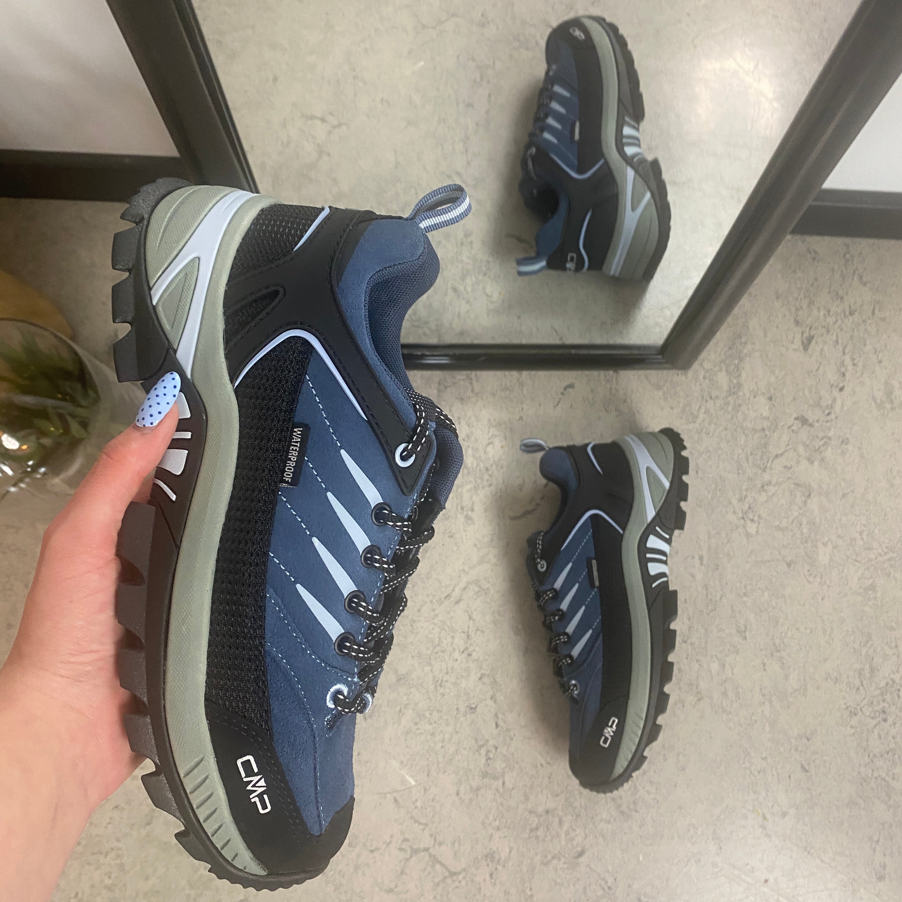 CMP Rigel vandtæt vandresko – blå vandresko i ruskind & tekstil