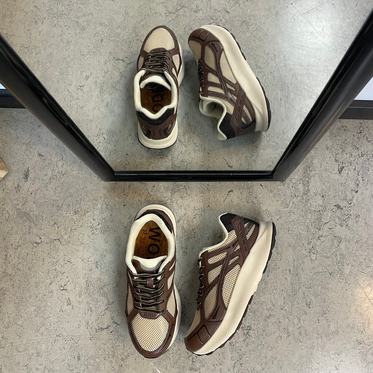 Woden Freja Runner – brun sneaker med let gængesål